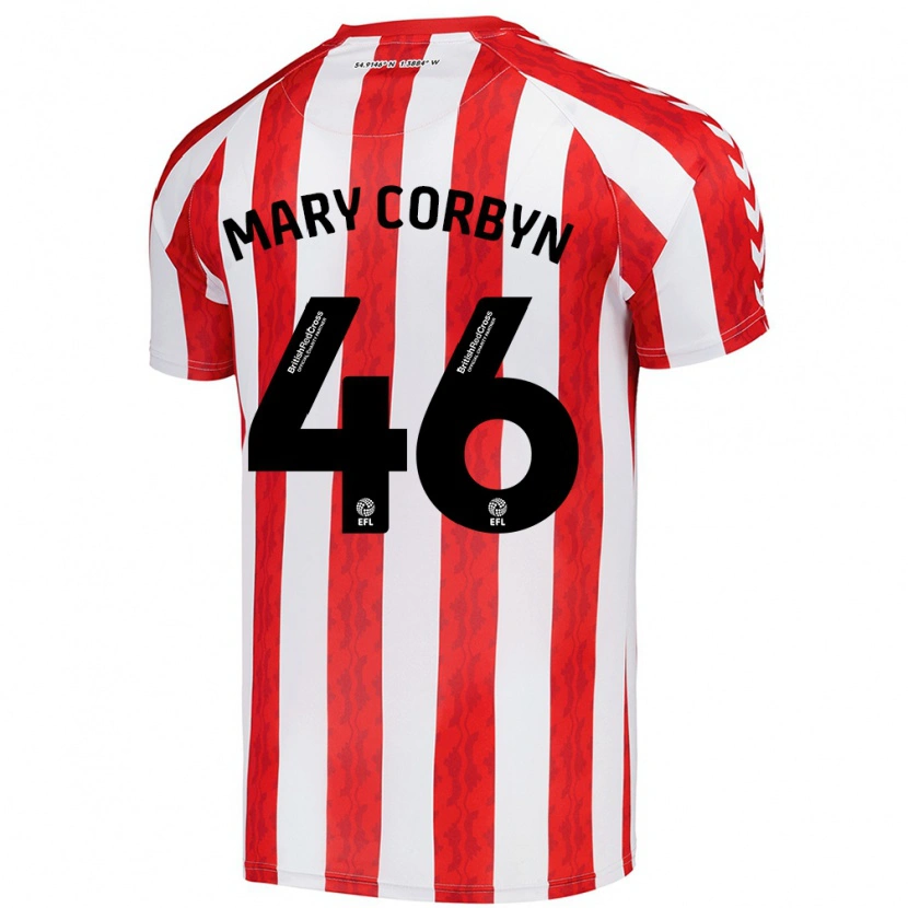 Danxen Bambino Maglia Mary Corbyn #46 Rosso Bianco Kit Gara Home 2024/25 Maglietta