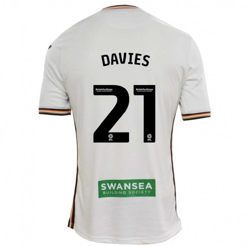 Danxen Bambino Maglia Laura Davies #21 Bianco Kit Gara Home 2024/25 Maglietta