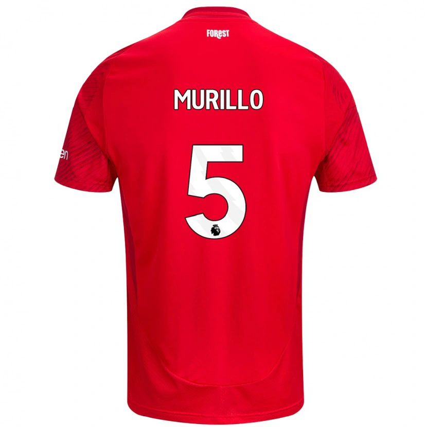 Danxen Bambino Maglia Murillo #5 Rosso Bianco Kit Gara Home 2024/25 Maglietta