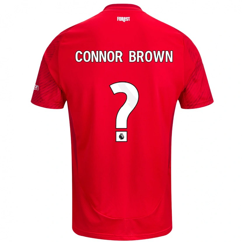 Danxen Bambino Maglia Connor Brown #0 Rosso Bianco Kit Gara Home 2024/25 Maglietta