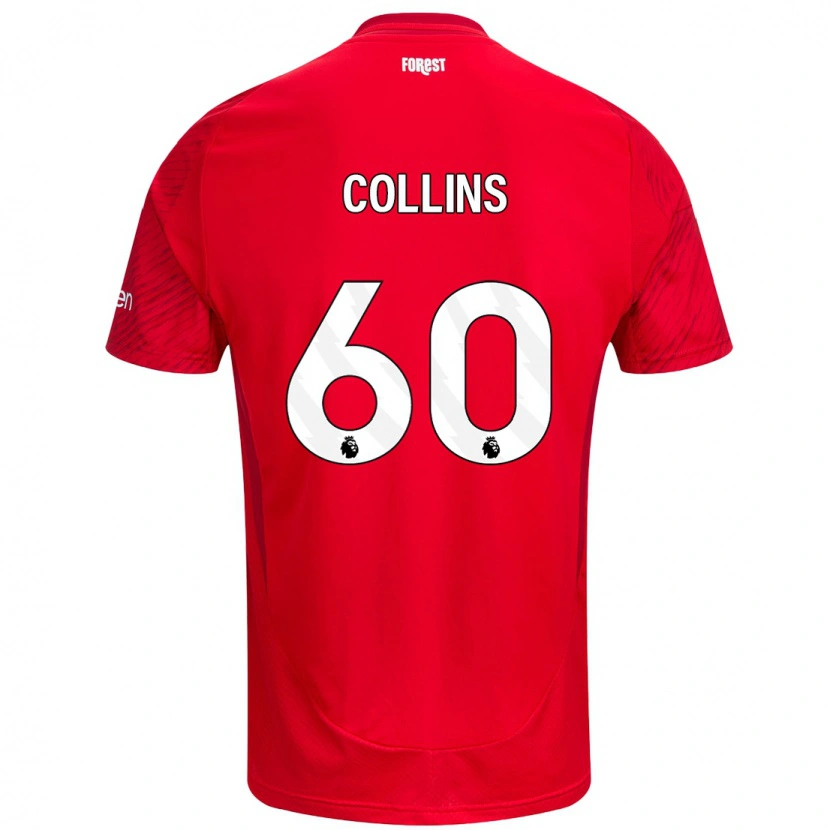 Danxen Bambino Maglia Sam Collins #60 Rosso Bianco Kit Gara Home 2024/25 Maglietta