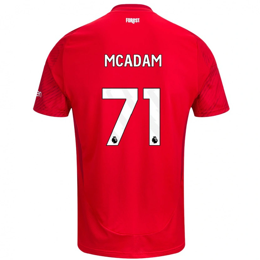 Danxen Bambino Maglia Kyle Mcadam #71 Rosso Bianco Kit Gara Home 2024/25 Maglietta