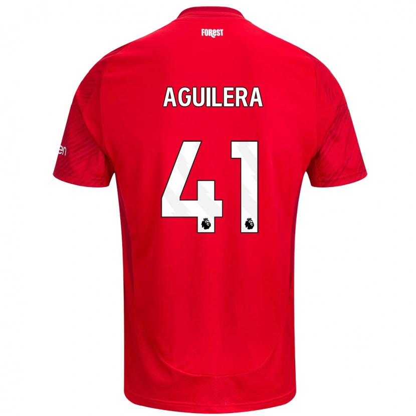 Danxen Bambino Maglia Brandon Aguilera #41 Rosso Bianco Kit Gara Home 2024/25 Maglietta