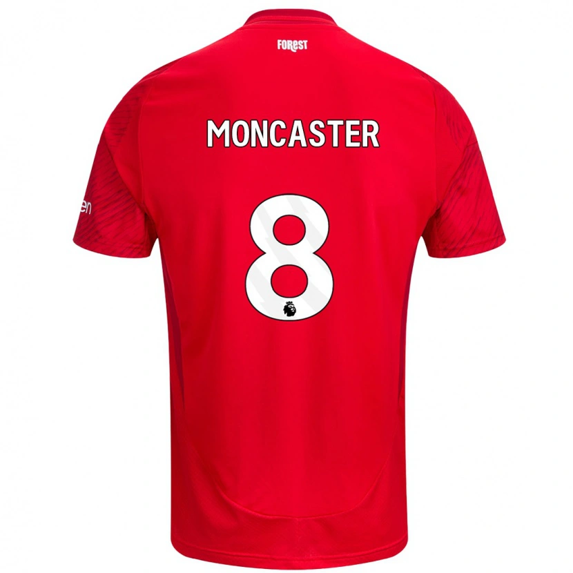 Danxen Bambino Maglia Mai Moncaster #8 Rosso Bianco Kit Gara Home 2024/25 Maglietta