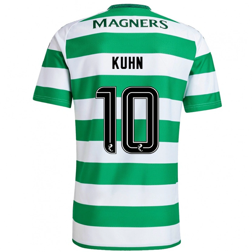 Danxen Bambino Maglia Nicolas Kühn #10 Verde Bianco Kit Gara Home 2024/25 Maglietta