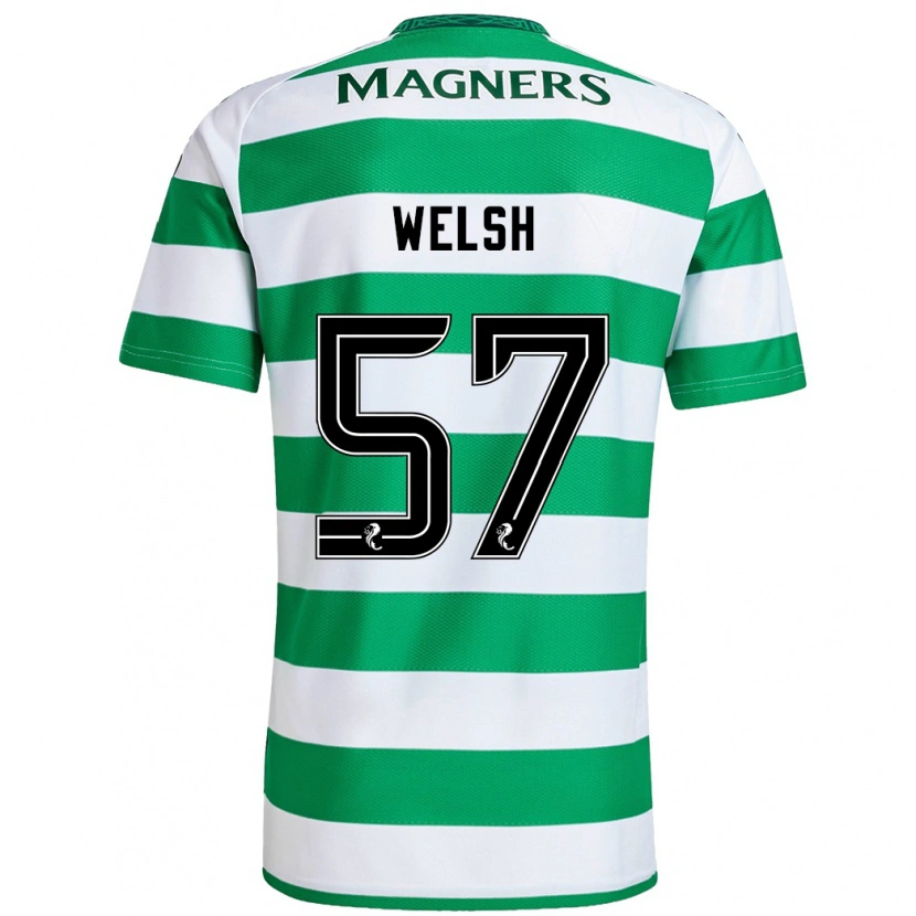 Danxen Bambino Maglia Stephen Welsh #57 Verde Bianco Kit Gara Home 2024/25 Maglietta