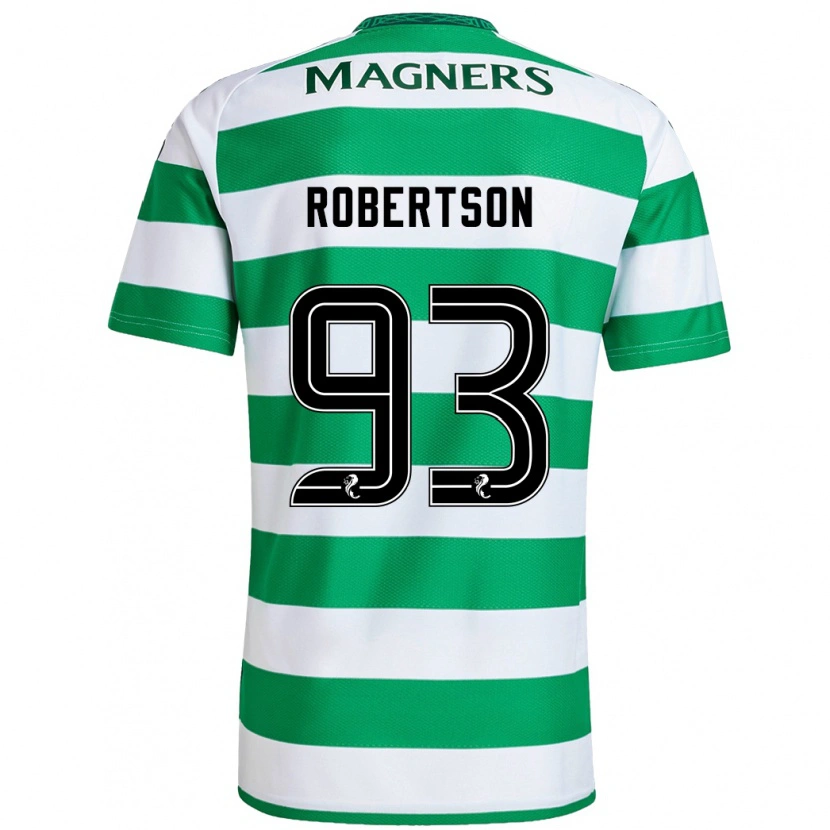 Danxen Bambino Maglia Mitchell Robertson #93 Verde Bianco Kit Gara Home 2024/25 Maglietta