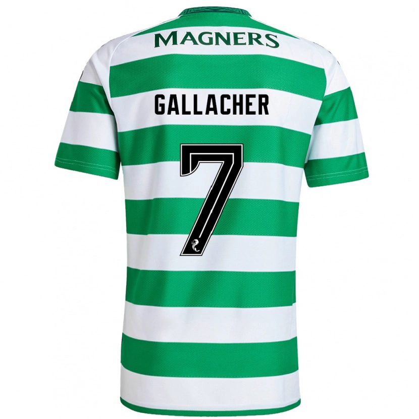 Danxen Bambino Maglia Amy Gallacher #7 Verde Bianco Kit Gara Home 2024/25 Maglietta