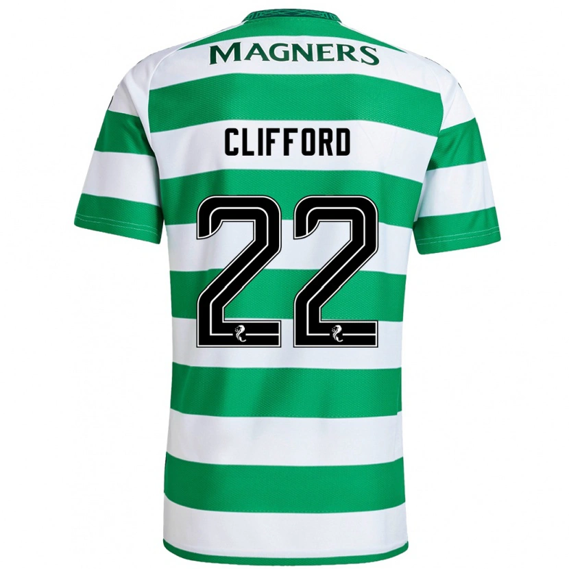 Danxen Bambino Maglia Lucy Ashworth-Clifford #22 Verde Bianco Kit Gara Home 2024/25 Maglietta