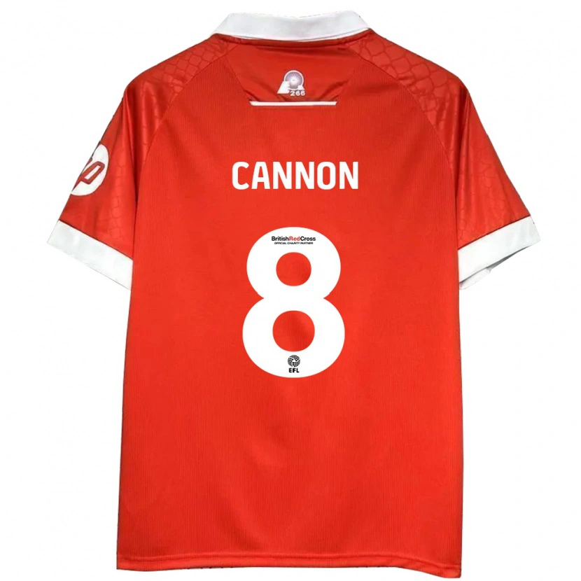 Danxen Bambino Maglia Andy Cannon #8 Rosso Bianco Kit Gara Home 2024/25 Maglietta