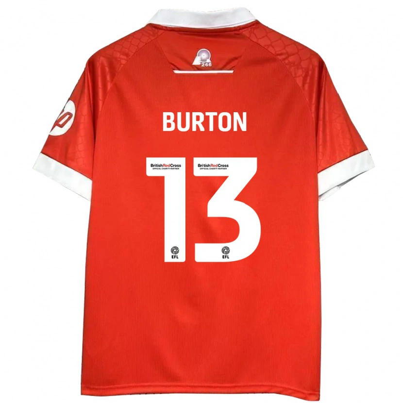 Danxen Bambino Maglia Callum Burton #13 Rosso Bianco Kit Gara Home 2024/25 Maglietta