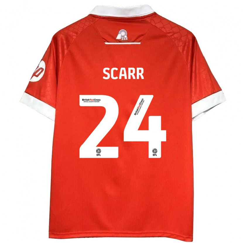 Danxen Bambino Maglia Dan Scarr #24 Rosso Bianco Kit Gara Home 2024/25 Maglietta
