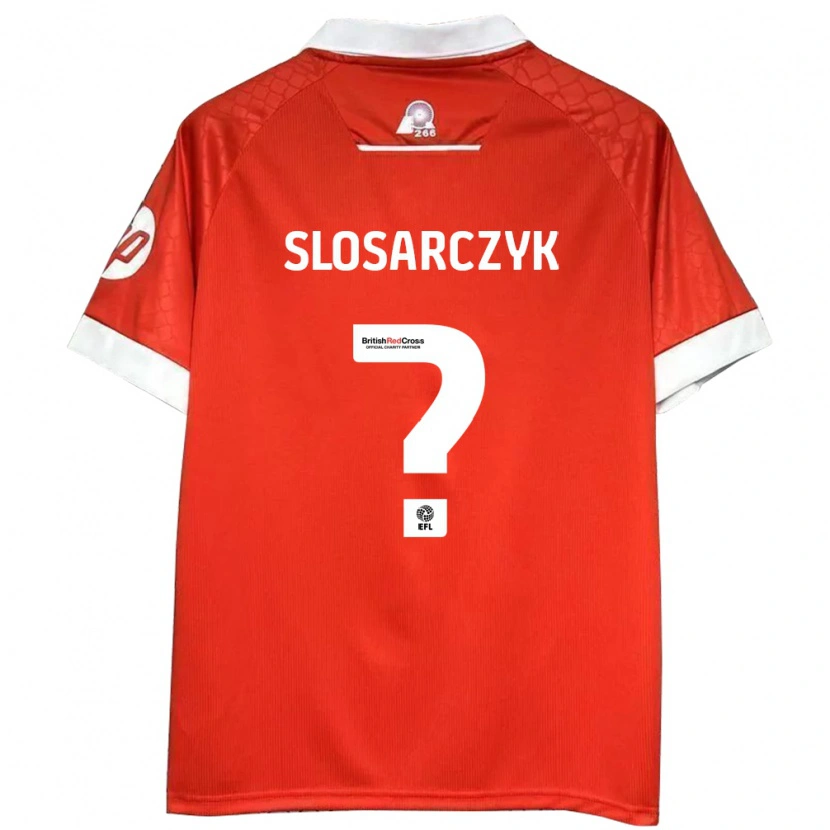 Danxen Bambino Maglia Nikolas Slosarczyk #0 Rosso Bianco Kit Gara Home 2024/25 Maglietta
