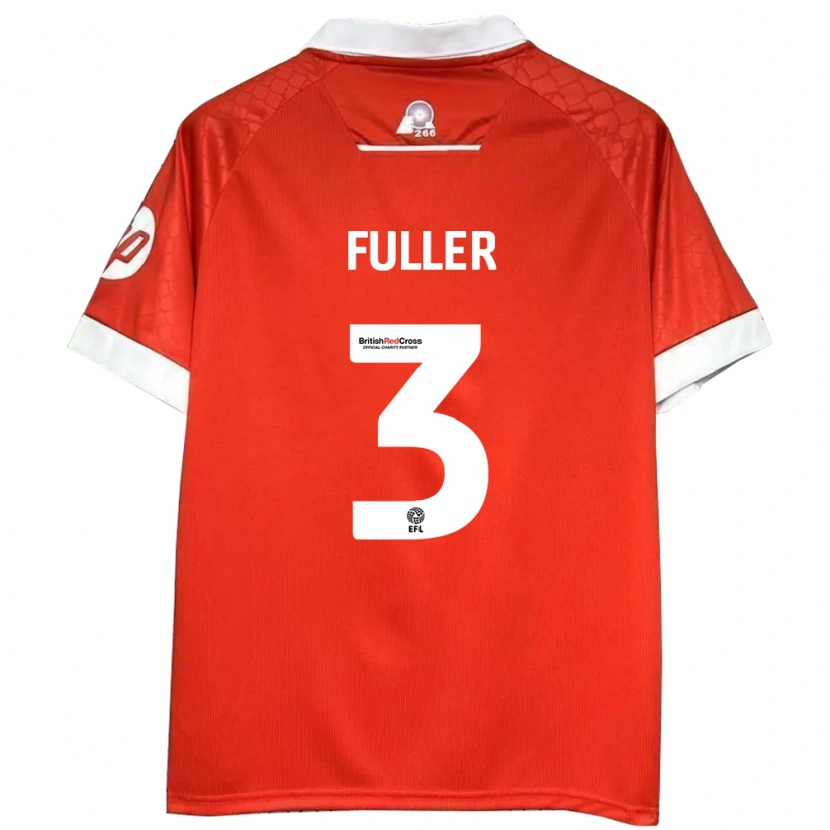 Danxen Bambino Maglia Olivia Fuller #3 Rosso Bianco Kit Gara Home 2024/25 Maglietta