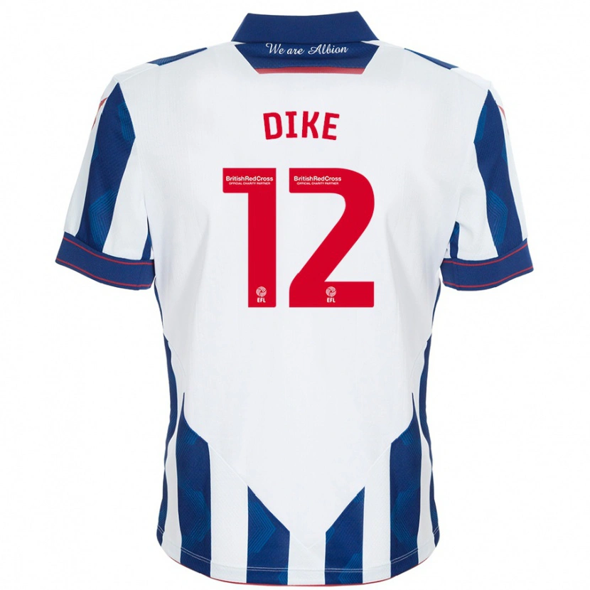 Danxen Bambino Maglia Daryl Dike #12 Bianco Blu Scuro Kit Gara Home 2024/25 Maglietta