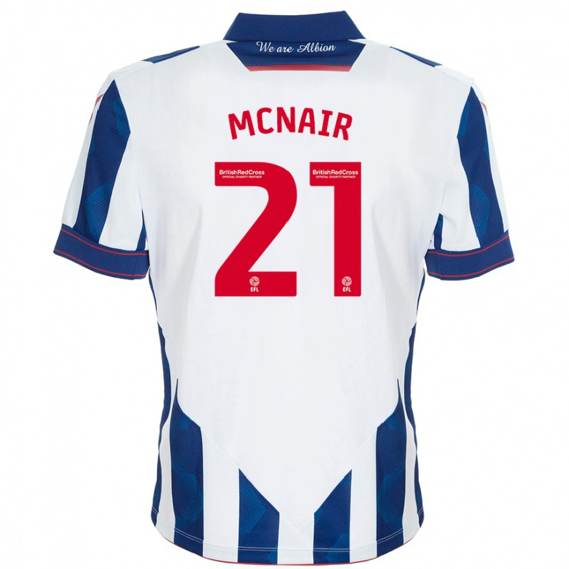 Danxen Bambino Maglia Paddy Mcnair #21 Bianco Blu Scuro Kit Gara Home 2024/25 Maglietta