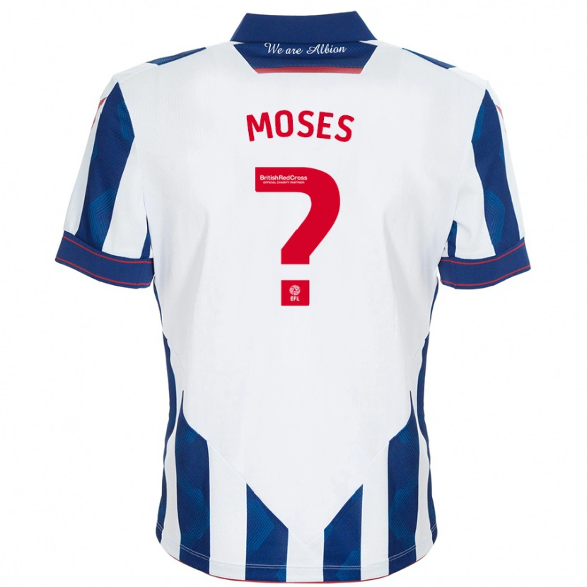 Danxen Bambino Maglia Maxwell Moses #0 Bianco Blu Scuro Kit Gara Home 2024/25 Maglietta