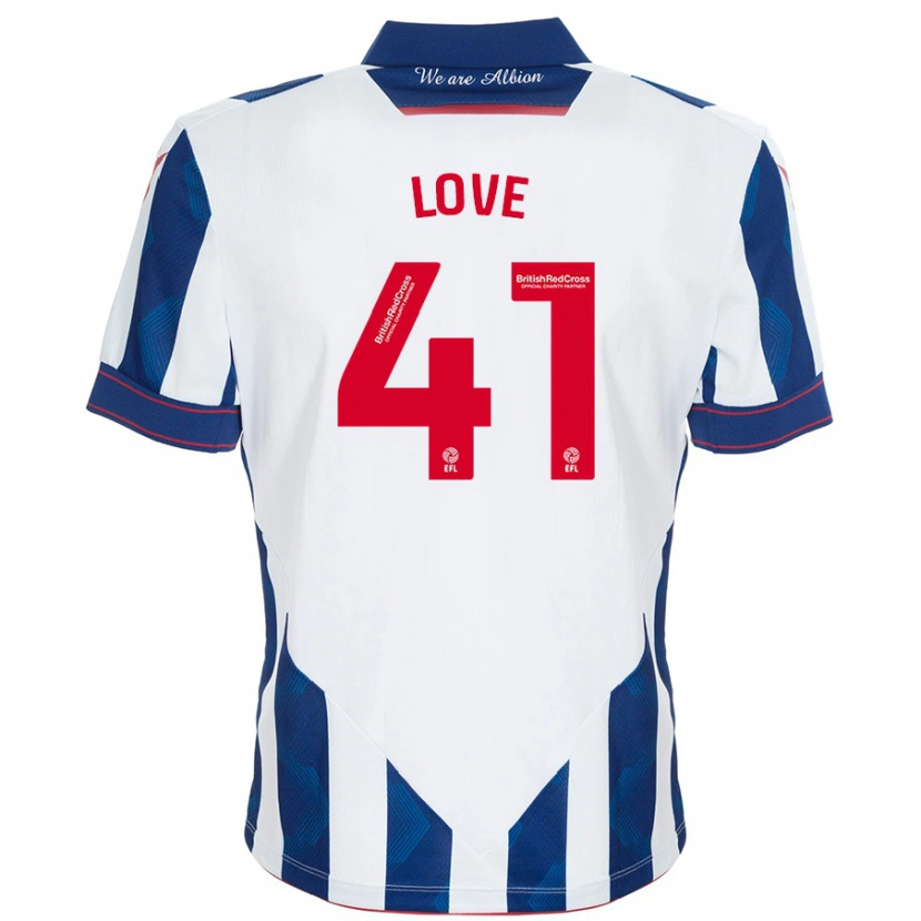 Danxen Bambino Maglia Layton Love #41 Bianco Blu Scuro Kit Gara Home 2024/25 Maglietta