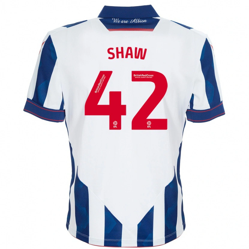 Danxen Bambino Maglia Josh Shaw #42 Bianco Blu Scuro Kit Gara Home 2024/25 Maglietta
