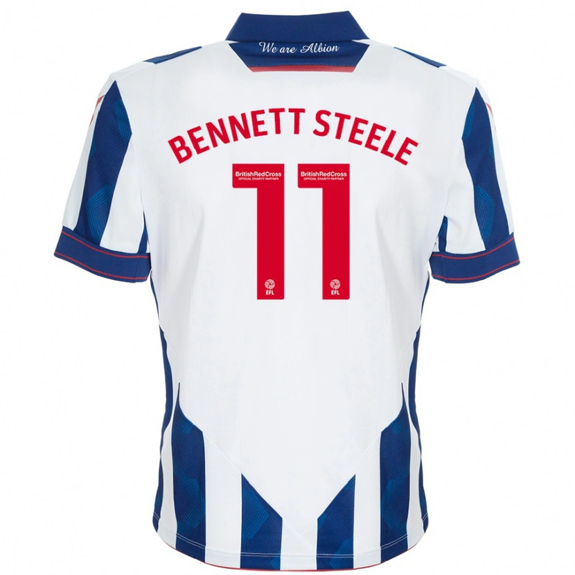 Danxen Bambino Maglia Lizzie Bennett-Steele #11 Bianco Blu Scuro Kit Gara Home 2024/25 Maglietta