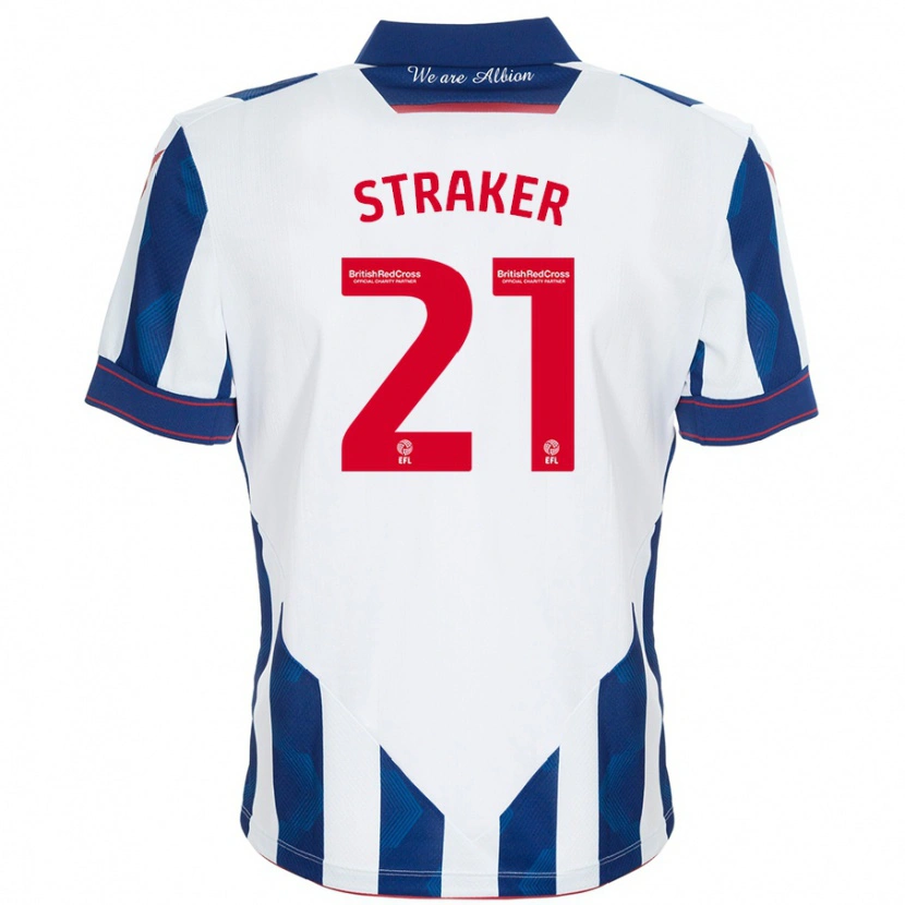 Danxen Bambino Maglia Jannelle Straker #21 Bianco Blu Scuro Kit Gara Home 2024/25 Maglietta
