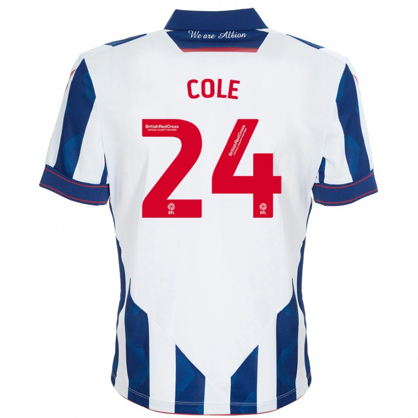 Danxen Bambino Maglia Delphi Cole #24 Bianco Blu Scuro Kit Gara Home 2024/25 Maglietta