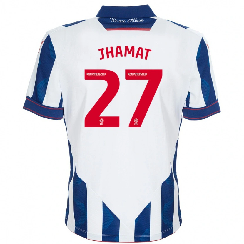 Danxen Bambino Maglia Simran Jhamat #27 Bianco Blu Scuro Kit Gara Home 2024/25 Maglietta