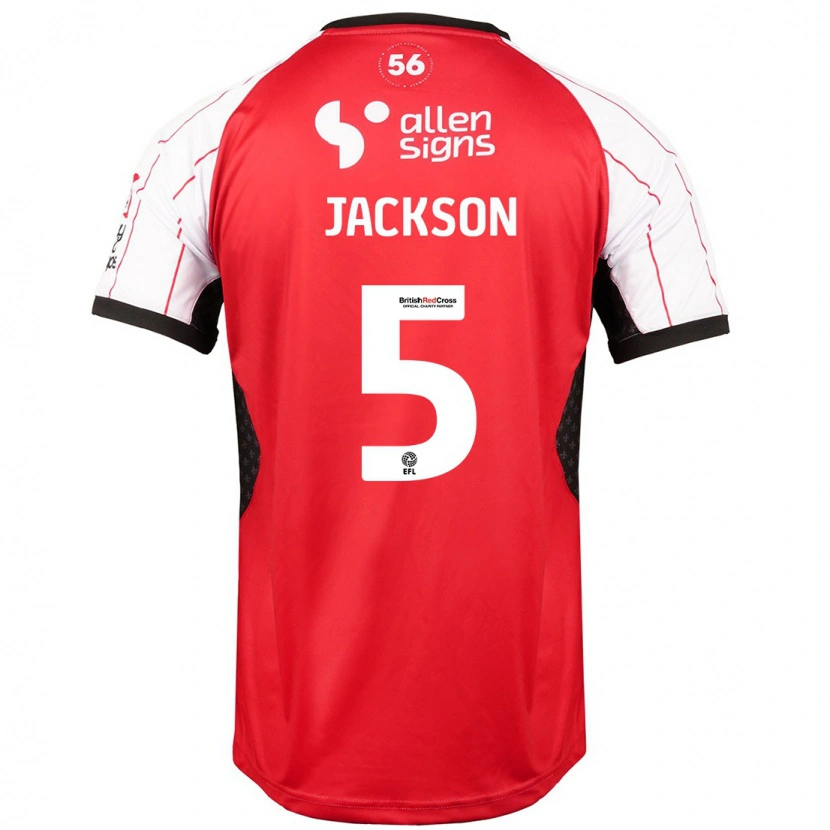 Danxen Bambino Maglia Adam Jackson #5 Bianco Kit Gara Home 2024/25 Maglietta