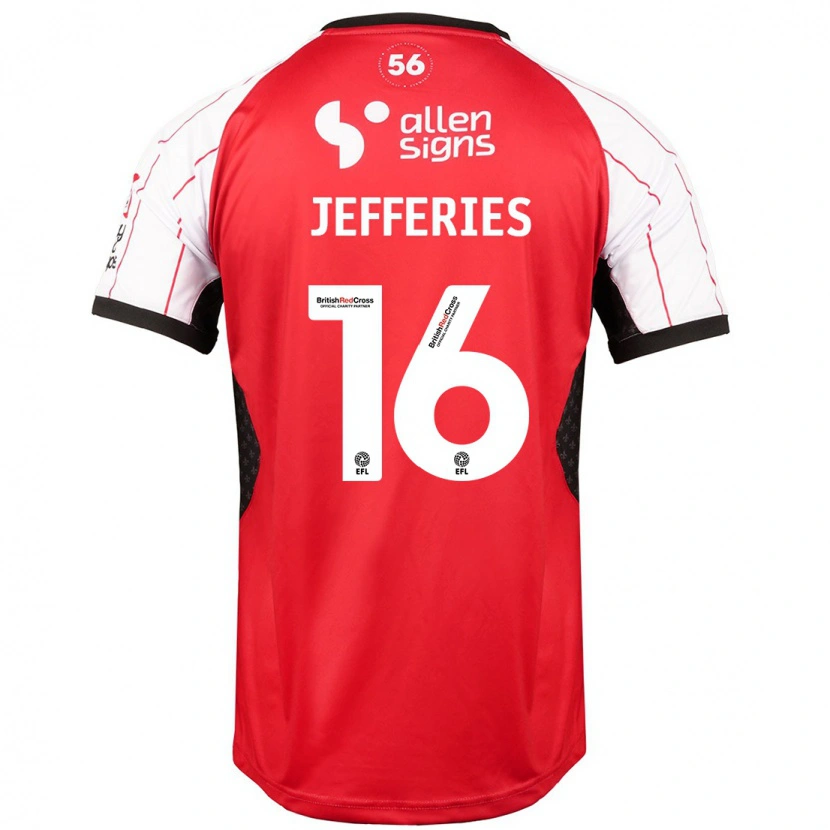 Danxen Bambino Maglia Dom Jefferies #16 Bianco Kit Gara Home 2024/25 Maglietta