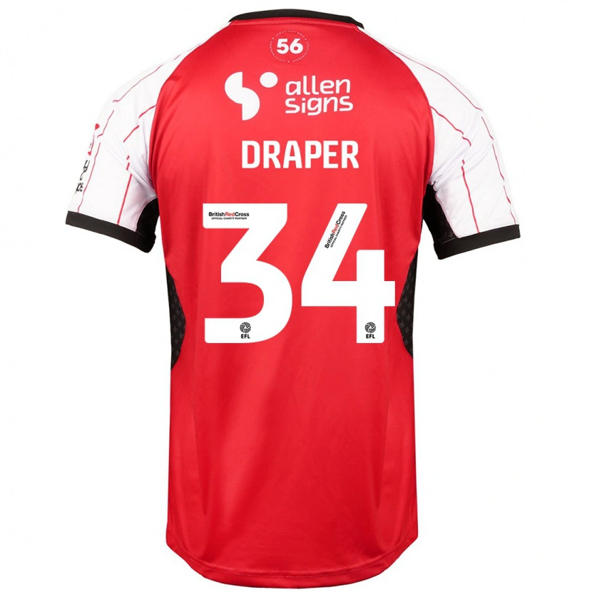 Danxen Bambino Maglia Freddie Draper #34 Bianco Kit Gara Home 2024/25 Maglietta