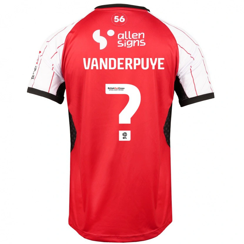 Danxen Bambino Maglia Daniel Vanderpuye #0 Bianco Kit Gara Home 2024/25 Maglietta