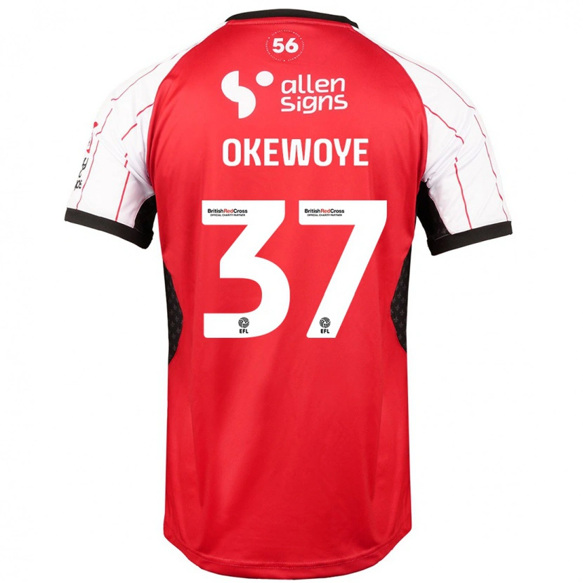 Danxen Bambino Maglia Gbolahan Okewoye #37 Bianco Kit Gara Home 2024/25 Maglietta