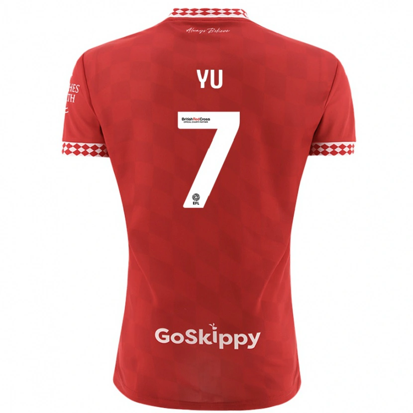 Danxen Bambino Maglia Yu Hirakawa #7 Rosso Kit Gara Home 2024/25 Maglietta