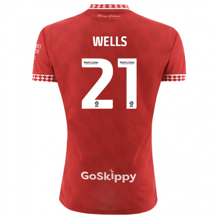 Danxen Bambino Maglia Nahki Wells #21 Rosso Kit Gara Home 2024/25 Maglietta