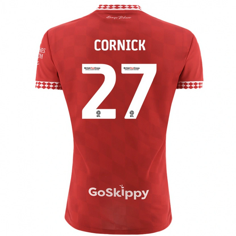 Danxen Bambino Maglia Harry Cornick #27 Rosso Kit Gara Home 2024/25 Maglietta