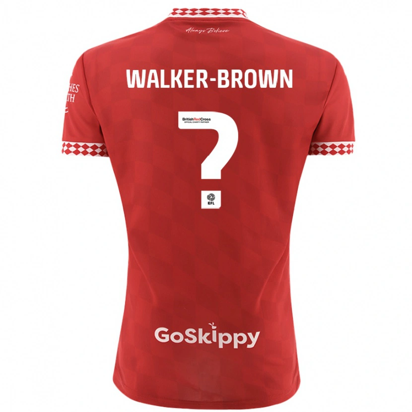 Danxen Bambino Maglia Rushon Walker-Brown #0 Rosso Kit Gara Home 2024/25 Maglietta