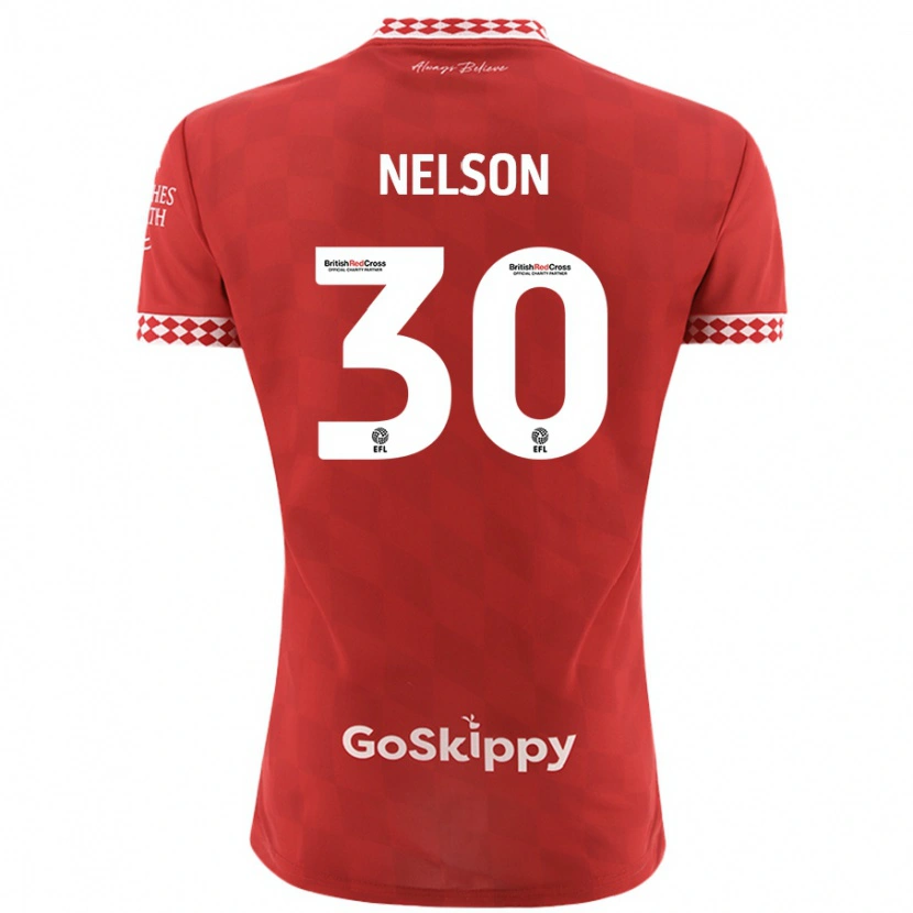 Danxen Bambino Maglia Raekwon Nelson #30 Rosso Kit Gara Home 2024/25 Maglietta