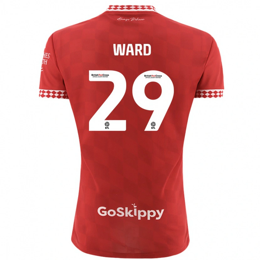 Danxen Bambino Maglia Mari Ward #29 Rosso Kit Gara Home 2024/25 Maglietta