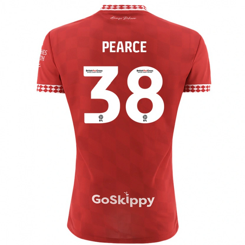 Danxen Bambino Maglia Manon Pearce #38 Rosso Kit Gara Home 2024/25 Maglietta