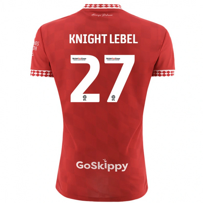 Danxen Bambino Maglia Jamie Knight-Lebel #27 Rosso Kit Gara Home 2024/25 Maglietta