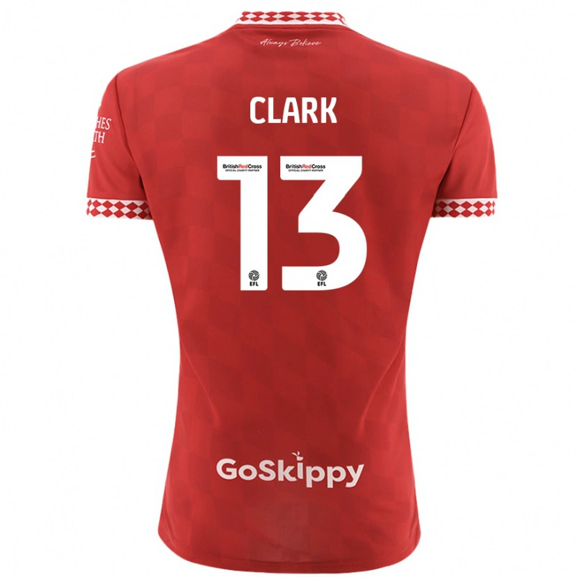 Danxen Bambino Maglia Olivia Clark #13 Rosso Kit Gara Home 2024/25 Maglietta