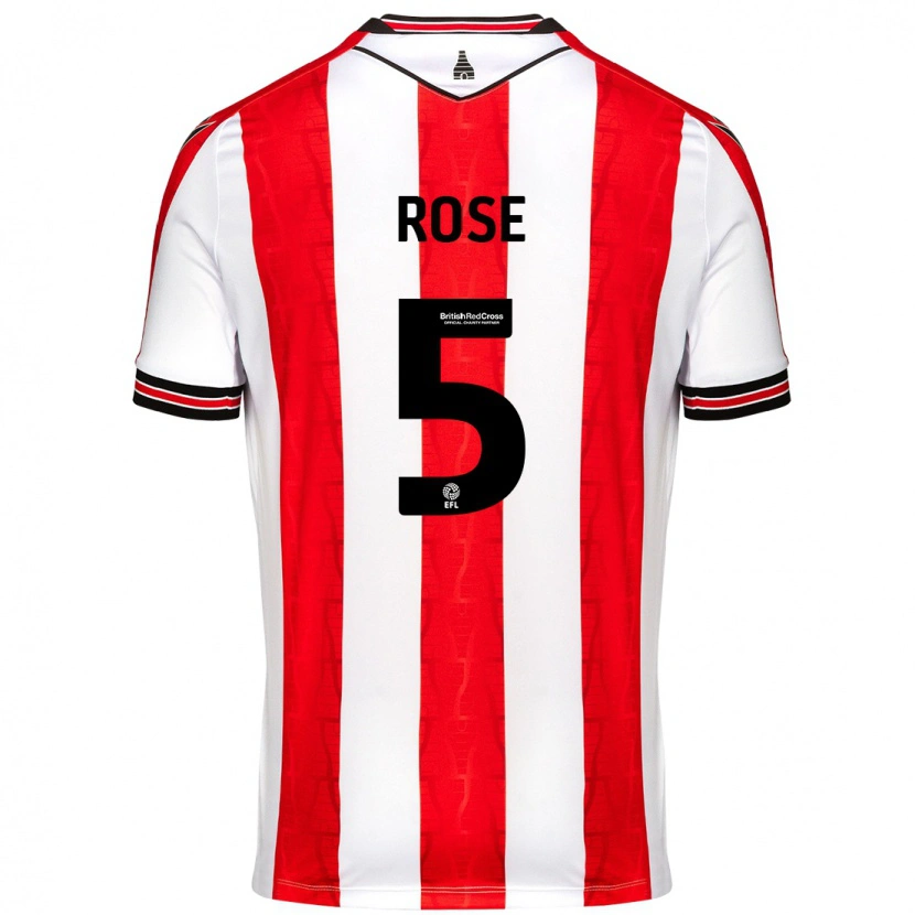 Danxen Bambino Maglia Michael Rose #5 Rosso Bianco Kit Gara Home 2024/25 Maglietta