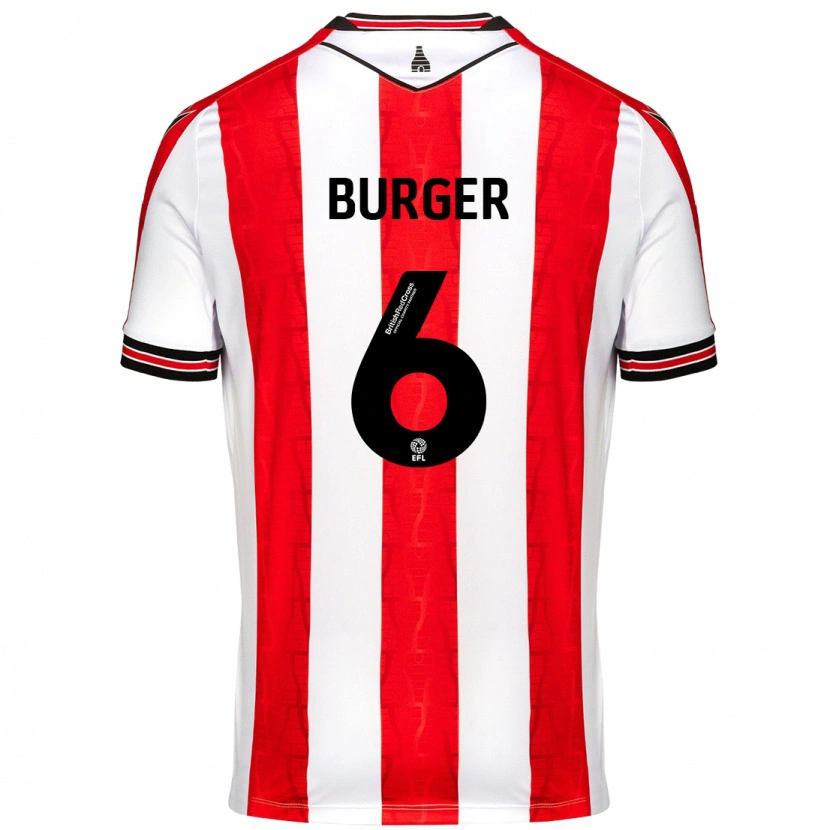 Danxen Bambino Maglia Wouter Burger #6 Rosso Bianco Kit Gara Home 2024/25 Maglietta