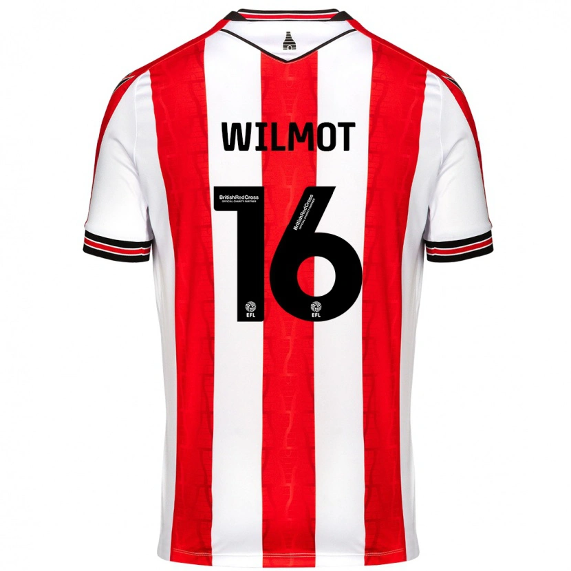 Danxen Bambino Maglia Ben Wilmot #16 Rosso Bianco Kit Gara Home 2024/25 Maglietta