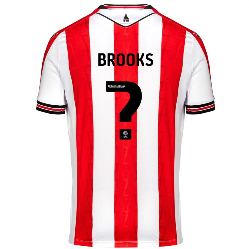 Danxen Bambino Maglia Alfie Brooks #0 Rosso Bianco Kit Gara Home 2024/25 Maglietta