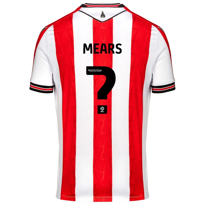 Danxen Bambino Maglia Jaden Mears #0 Rosso Bianco Kit Gara Home 2024/25 Maglietta