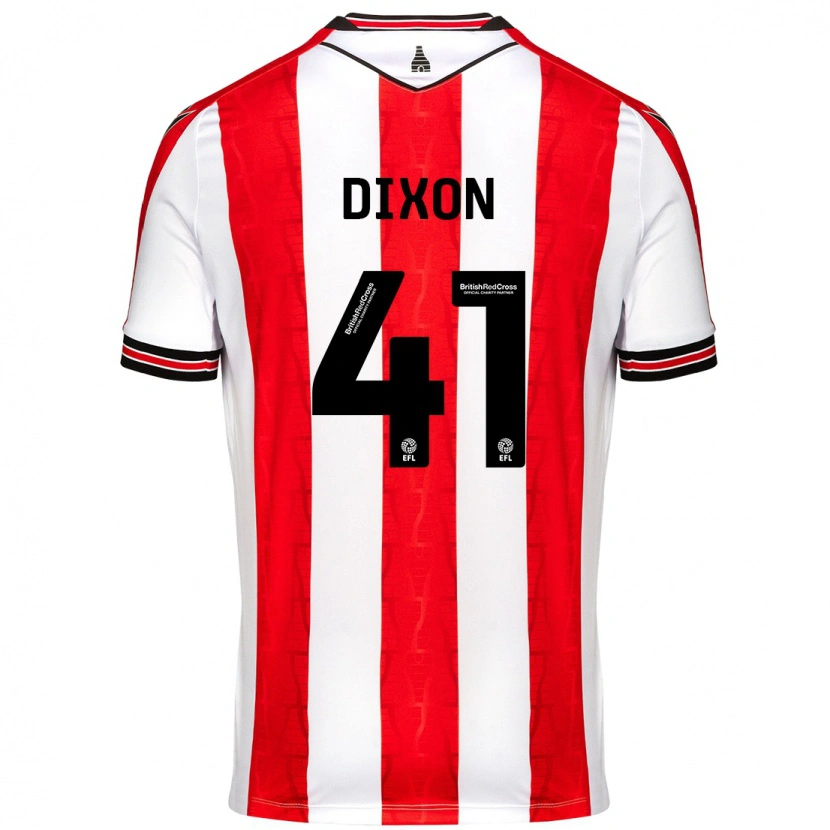Danxen Bambino Maglia Jaden Dixon #41 Rosso Bianco Kit Gara Home 2024/25 Maglietta