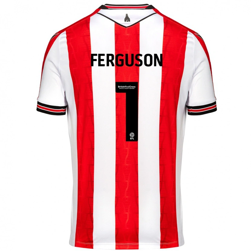 Danxen Bambino Maglia Georgie Ferguson #1 Rosso Bianco Kit Gara Home 2024/25 Maglietta