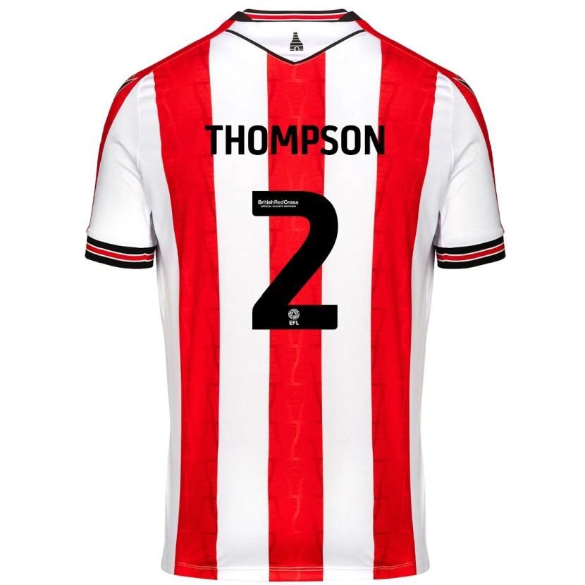 Danxen Bambino Maglia Sophie Thompson #2 Rosso Bianco Kit Gara Home 2024/25 Maglietta