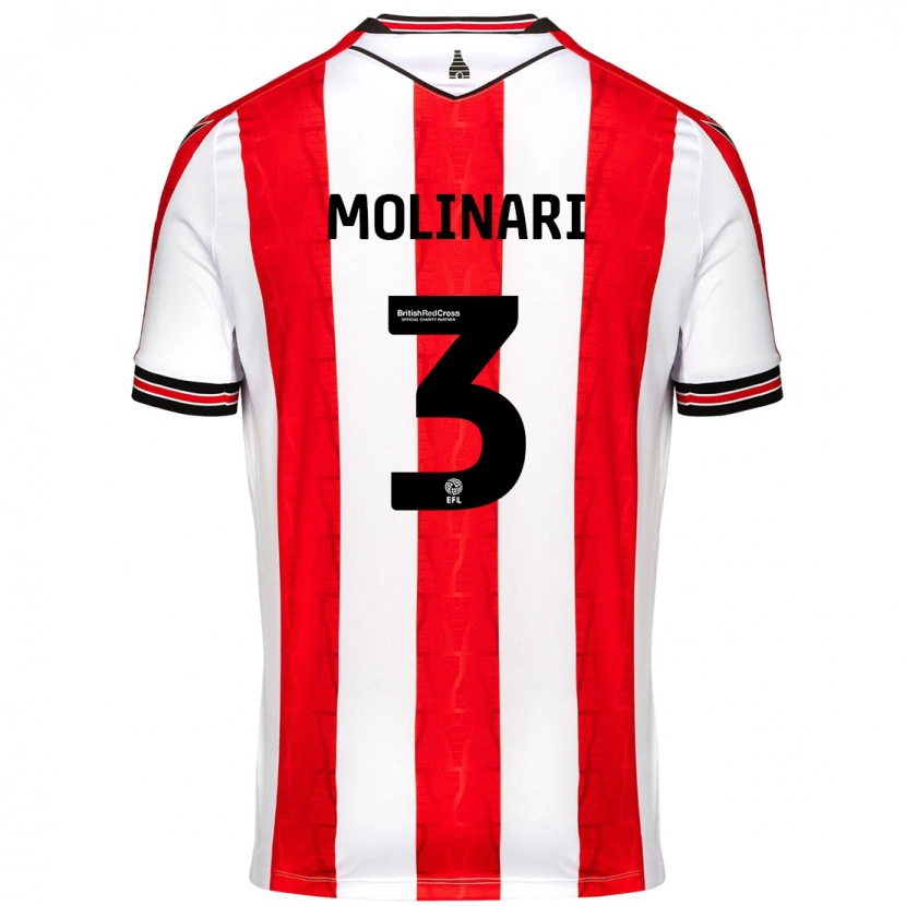 Danxen Bambino Maglia Lucia Molinari #3 Rosso Bianco Kit Gara Home 2024/25 Maglietta